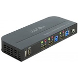 DeLOCK HDMI KVM Switch 4K 60 Hz mit USB 3.0 und Audio, KVM-Switch schwarz