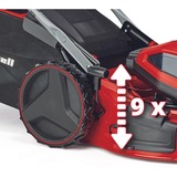Einhell Professional Akku-Rasenmäher GP-CM 36/52 S Li BL, 36Volt (2x18Volt) rot/schwarz, 4x Li-Ionen Akku 5,2Ah, mit Hinterradantrieb Vario Speed