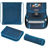 Herlitz Loop Plus Space Car, Schulranzen blau, inkl. 16 tlg. Schüleretui, Faulenzermäppchen, Sportbeutel