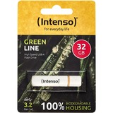 Intenso Green Line 32 GB, USB-Stick beige/braun, USB-A 3.2 Gen 1