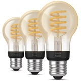Philips HUE White Ambiance Filament Lampe E27 A60 Dreierpack 550, LED-Lampe 