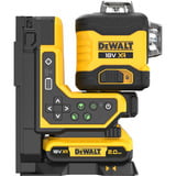 DEWALT Akku-Multilinienlaser 3x360° DCLE34035D1, 18Volt, mit Fernbedienung, Kreuzlinienlaser schwarz/gelb, mit grünen Laserlinien, XR Li-Ionen-Akku 2,0Ah, T-STAK Box