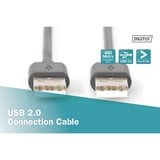 Digitus USB 2.0 Anschlusskabel USB-A (Stecker) > USB-A (Stecker) schwarz, 5 Meter
