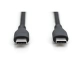 Digitus USB 2.0 Silikon-Anschlusskabel USB-C > USB-C schwarz, 0,5 Meter, PD, Laden mit bis zu 60 Watt