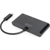 Digitus USB Adapter, USB-C Stecker > VGA + HDMI + DisplayPort Buchse schwarz