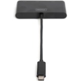 Digitus USB Adapter, USB-C Stecker > VGA + HDMI + DisplayPort Buchse schwarz
