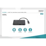 Digitus USB Adapter, USB-C Stecker > VGA + HDMI + DisplayPort Buchse schwarz