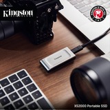 Kingston XS2000 Portable SSD 2 TB, Externe SSD silber/schwarz, USB-C 3.2 Gen 2x2 (20 Gbit/s)