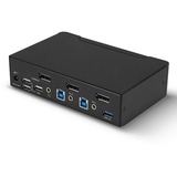 Lindy 2 Port KVM Switch, DisplayPort 1.4, USB 3.0 & Audio, KVM-Switch schwarz