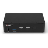 Lindy 2 Port KVM Switch, DisplayPort 1.4, USB 3.0 & Audio, KVM-Switch schwarz