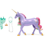 Spin Master Unicorn Academy - Einhorn Wildstar, Spielfigur 28 cm groß, mit echter Mähne und Schweif, abnehmbarem Zaumzeug, Sattel und Bürste