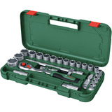Bosch Heimwerken & Garten 1/2" Ratschen-Set mit Steckschlüsseln, 25-teilig grün, Drehmoment bis 768 Nm, im Koffer