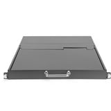 Digitus Modulare HD LCD KVM Konsole mit 17" TFT 8 Port Cat 5, KVM-Switch schwarz, US-Tastaturlayout, 8 Port Cat 5 KVM-Switch, Touchpad