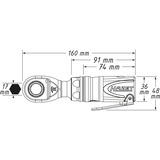 Hazet Mini Multifunktions-Ratschenschrauber 9023M-1, 1/4" und 3/8", Schlagschrauber schwarz, geeignet für Handnachzug mit 70Nm