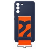 SAMSUNG Silicone Cover with Strap, Handyhülle blau/orange, Samsung Galaxy S22+