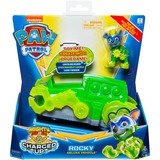 Spin Master Paw Patrol Rockys Mighty Pups Charged Up Themed Basis Fahrzeug mit Figur, Spielfahrzeug