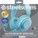 SteelSeries Arctis Nova 3P Wireless Aqua, Gaming-Headset hellblau, Für Playstation, Bluetooth, WiFi, Mobile App Control