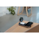 Verbatim Wireless 3-in-1 Ladeständer WCS-03, Qi, MFi, Ladestation schwarz/aluminium, für Apple Watch, iPhone u.a.
