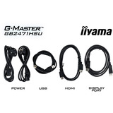 iiyama G-Master GB2471HSU-B1 Red Eagle, Gaming-Monitor 60.5 cm (23.8 Zoll), schwarz (matt), FullHD, Fast-IPS, HDMI, DP, G-Sync komp., USB-Hub, 240Hz Panel