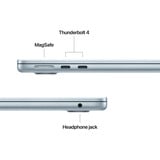 Apple MacBook Air 34,5 cm (13,6") 2025 CTO, Notebook hellblau, 16 GB, 512 GB (512 GB SSD), M4, MacOS, Spanisch