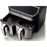Ariete Heißluftfritteuse Dual Metal 9 L edelstahl/schwarz, 2.100 Watt, 2 Körbe je 4,5 Liter