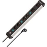Brennenstuhl Premium-Alu-Line Steckdosenleiste 6-fach, 3x 2fach schaltbar schwarz/aluminium, 3 Meter Kabel, mit 3 Sicherheitsschaltern
