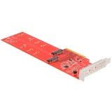 DeLOCK PCI Express x8 Karte auf 2 x intern NVMe M.2 Key M 110 mm, Schnittstellenkarte 
