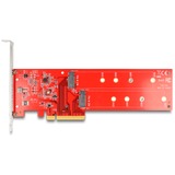 DeLOCK PCI Express x8 Karte auf 2 x intern NVMe M.2 Key M 110 mm, Schnittstellenkarte 