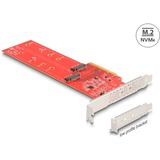 DeLOCK PCI Express x8 Karte auf 2 x intern NVMe M.2 Key M 110 mm, Schnittstellenkarte 