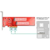 DeLOCK PCI Express x8 Karte auf 2 x intern NVMe M.2 Key M 110 mm, Schnittstellenkarte 