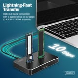 Digitus Dual M.2 NVM SSD Docking Station, Dockingstation schwarz, USB-C, M2 SSD, SD-E