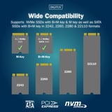 Digitus Dual M.2 NVM SSD Docking Station, Dockingstation schwarz, USB-C, M2 SSD, SD-E