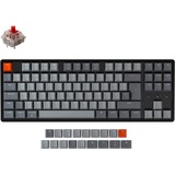 Keychron K8, Gaming-Tastatur schwarz/grau, DE-Layout, Gateron Red, Hot-Swap, Aluminiumrahmen, RGB