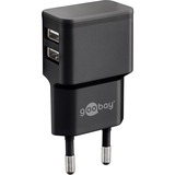 goobay Apple Lightning Dual-Ladeset 12 Watt, Ladegerät schwarz, 1 Meter Kabel