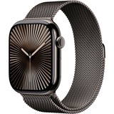 Apple Watch Series 10, Smartwatch schiefer, Titangehäuse, 46 mm, Milanaise Armband schiefer M/L, Cellular