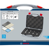 Bosch PRO Ceramic dry X-LOCK Bohrkronen-Set, Ø 6 - 12mm, Bohrer-Satz 4-teilig, für kleine Winkelschleifer