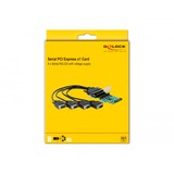 DeLOCK PCIe x1 Karte auf 4 x Seriell RS-232 mit 5V oder 12V, Schnittstellenkarte SATA-Stromanschluss