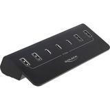 DeLOCK USB 10 Gbps Hub mit 3 USB Type-C und 4 USB Typ-A Ports, USB-Hub schwarz
