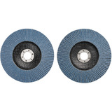 EINHELL 2-teiliges Schleifmop-Set Ø 150mm, K40 / K80, Schleifscheibe Fächerscheiben-Set für Winkelschleifer