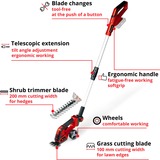 EINHELL Akku-Grasschere/ -Strauchschere GE-CG 18/100 Li T-Solo, 18Volt rot/schwarz, ohne Akku und Ladegerät