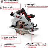 EINHELL Professional Akku-Handkreissäge TP-CS 18/190 Li BL - Solo, 18Volt rot/schwarz, ohne Akku und Ladegerät