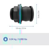 GARDENA Tankverbinder Push IN, G 1" und G 3/4" schwarz, für Wandstärken von 2-10mm