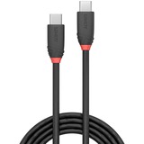 Lindy USB 3.2 Gen 2x2 Kabel Black Line, USB-C Stecker > USB-C Stecker schwarz, 0,5 Meter, Laden mit bis zu 60 Watt