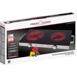 ProfiCook Infrarot-Doppelkochplatte PC-DKP 1211 edelstahl, 2.800 Watt, Ø 20cm + Ø 16cm