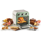 Ariete Heißluftfritteuse und Mini-Ofen 3in1 Vintage Green weiß/hellgrün, 1.350 Watt, Garraum 16 Liter, mit Sichtfenster