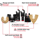 EINHELL 6-teiliges Multitool-Zubehör-Set, Schleifscheibe für Multifunktionswerkzeuge