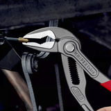 KNIPEX Cobra ES 87 51 180, 180mm, Rohr- / Wasserpumpen-Zange schwarz/rot, Wasserpumpenzange, 18-fach verstellbar