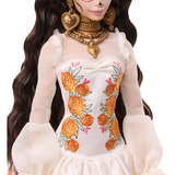 Mattel Barbie Signature Dia De Muertos 2025 -  Puppe in einem cremefarbenen Rüschenkleid 