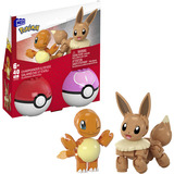 Mattel MEGA Pokémon 2er Pokéball Set - Glumanda und Evoli, Konstruktionsspielzeug 