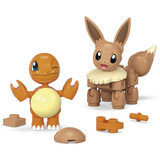 Mattel MEGA Pokémon 2er Pokéball Set - Glumanda und Evoli, Konstruktionsspielzeug 